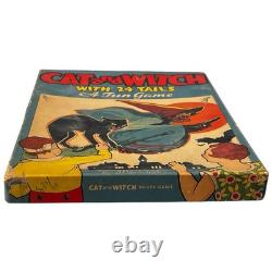 Vintage Halloween Game Pin the Tail on the Cat and Witch by Whitman #3016 Vintage Halloween Game Pin the Tail on the Cat and Witch by Whitman #3016