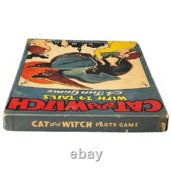Vintage Halloween Game Pin the Tail on the Cat and Witch by Whitman #3016 Vintage Halloween Game Pin the Tail on the Cat and Witch by Whitman #3016
