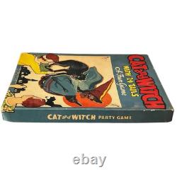 Vintage Halloween Game Pin the Tail on the Cat and Witch by Whitman #3016 Vintage Halloween Game Pin the Tail on the Cat and Witch by Whitman #3016
