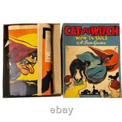 Vintage Halloween Game Pin the Tail on the Cat and Witch by Whitman #3016 Vintage Halloween Game Pin the Tail on the Cat and Witch by Whitman #3016