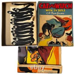 Vintage Halloween Game Pin the Tail on the Cat and Witch by Whitman #3016 Vintage Halloween Game Pin the Tail on the Cat and Witch by Whitman #3016