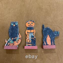 Vintage Halloween German 1920 Table favor Skittle Game Pc. Black Cat Arched