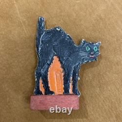 Vintage Halloween German 1920 Table favors Skittle Game PCs Owl Pump Maid Cat 3