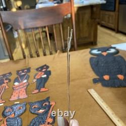 Vintage Halloween H. E. Luhrs Black Cat Die cut Musicians Orange Set Of 8