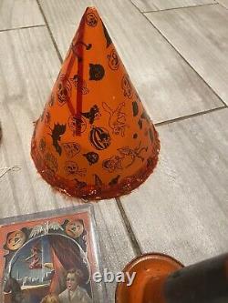 Vintage Halloween Lot Of Noise Makers Post Cards And Paper Hats