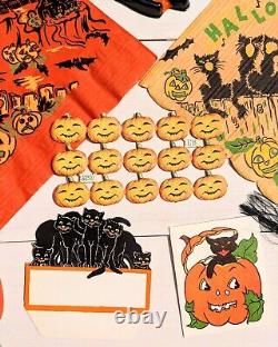 Vintage Halloween Napkins, Place Cards, Bridge Tallies, Die Cuts 1920s-1950s