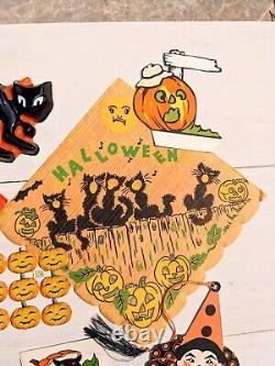 Vintage Halloween Napkins, Place Cards, Bridge Tallies, Die Cuts 1920s-1950s