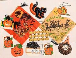 Vintage Halloween Napkins, Place Cards, Bridge Tallies, Die Cuts 1920s-1950s