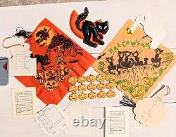 Vintage Halloween Napkins, Place Cards, Bridge Tallies, Die Cuts 1920s-1950s