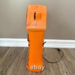 Vintage Halloween Orange 17 Haunted House Light Up Blow Mold Decoration WORKS