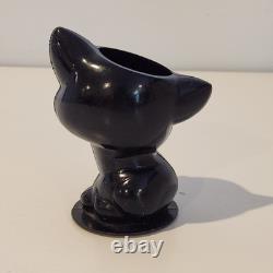 Vintage Halloween Plastic Rosbro Black Cat Candy Container Tico