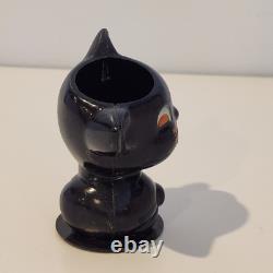 Vintage Halloween Plastic Rosbro Black Cat Candy Container Tico