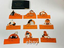 Vintage Halloween RARE Partial Set (9) of Rustcraft Place Cards in Box NICE