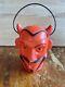 Vintage Halloween Red Devil Head Blow Mold