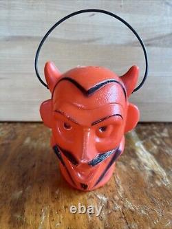 Vintage Halloween Red Devil Head Blow Mold