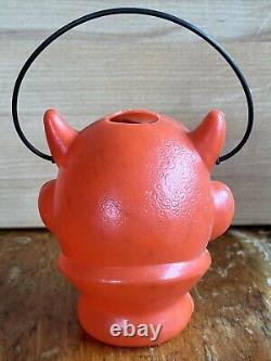 Vintage Halloween Red Devil Head Blow Mold