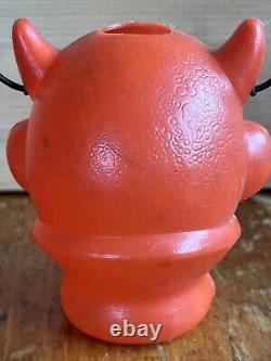 Vintage Halloween Red Devil Head Blow Mold