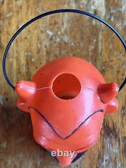 Vintage Halloween Red Devil Head Blow Mold