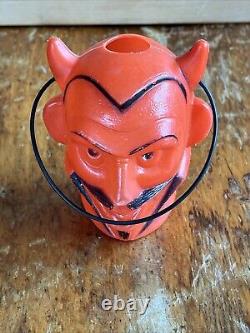 Vintage Halloween Red Devil Head Blow Mold