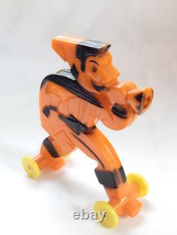 Vintage Halloween Rosbro Hard Plastic Pirate Whistle on Wheels RARE