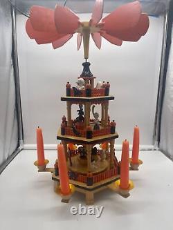 Vintage Halloween Theme Windmill Carousel 3 Tier German Wood Pyramid Display