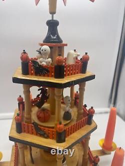 Vintage Halloween Theme Windmill Carousel 3 Tier German Wood Pyramid Display