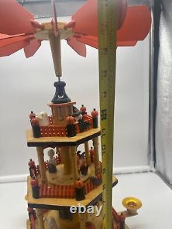 Vintage Halloween Theme Windmill Carousel 3 Tier German Wood Pyramid Display