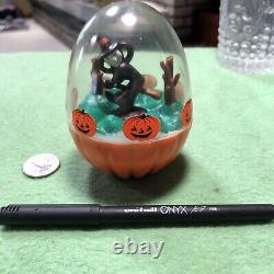Vintage Halloween Witch Wobble Toy Plastic Scarce Rare Find Pumpkin
