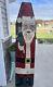 Vintage Hand Painted Santa Christmas Board Yard Sign 72x16 Folk Art Tracy Hall