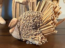 Vintage Handcrafted Cornhusk Thanksgiving Decor Set Pilgrims, Indian, Turkey