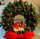 Vintage Handmade Ceramic Christmas Wreath With Lil Mouse Nc State With Lights