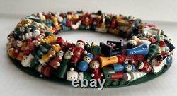 Vintage Handmade Christmas Wreath 13 Wood Wooden Ornaments Kitchy Vintage Handmade Christmas Wreath 13 Wood Wooden Ornaments Kitchy