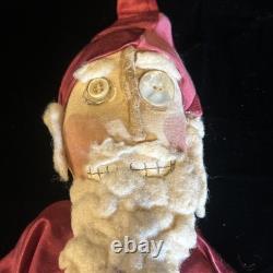 Vintage Handmade Primitive Santa Claus Doll One of A Kind Folk Art