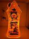 Vintage Haunted House Halloween Blow Mold Orange Black Cat Pumpkin Bat Witch