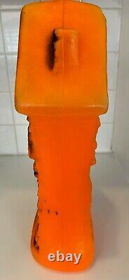 Vintage Haunted House Halloween Blow Mold Orange Black Cat Pumpkin Bat Witch