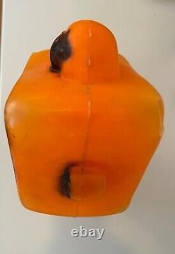 Vintage Haunted House Halloween Blow Mold Orange Black Cat Pumpkin Bat Witch