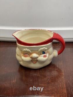 Vintage Holt Howard 1960 Winking Santa Claus Pitcher Original 4.5 Inch Short