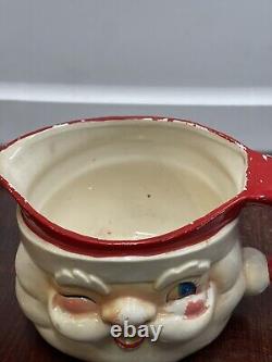 Vintage Holt Howard 1960 Winking Santa Claus Pitcher Original 4.5 Inch Short