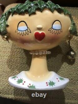 Vintage Holt Howard Christmas Head Vase-Pearl Necklace My Fair Lady 1959