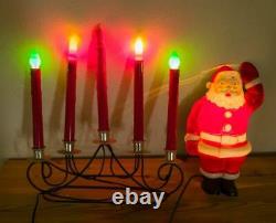 Vintage Indoor Electric Christmas Candelabra with Illuminated Santa Claus hk