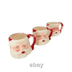 Vintage Japan MCM Santa Claus Punch Bowl Set With 6 Mugs READ