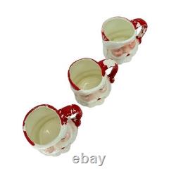 Vintage Japan MCM Santa Claus Punch Bowl Set With 6 Mugs READ
