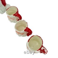 Vintage Japan MCM Santa Claus Punch Bowl Set With 6 Mugs READ Vintage Japan MCM Santa Claus Punch Bowl Set With 6 Mugs READ