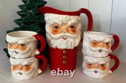 Vintage Japan Santa Pitcher Mug Set Vintage Japan Santa Pitcher Mug Set