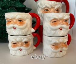 Vintage Japan Santa Pitcher Mug Set Vintage Japan Santa Pitcher Mug Set