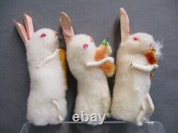 Vintage Japan Spun Cotton Bunny Rabbits Flopsy Mopsy & Cottontail