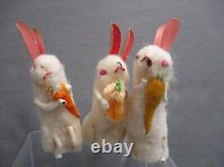 Vintage Japan Spun Cotton Bunny Rabbits Flopsy Mopsy & Cottontail