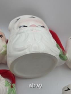 Vintage Josef Originals Santa Face, 4 Mugs With Pitcher. Made In Korea Vintage Josef Originals Santa Face, 4 Mugs With Pitcher. Made In Korea