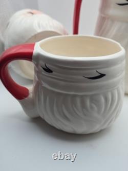 Vintage Josef Originals Santa Face, 4 Mugs With Pitcher. Made In Korea Vintage Josef Originals Santa Face, 4 Mugs With Pitcher. Made In Korea