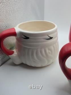 Vintage Josef Originals Santa Face, 4 Mugs With Pitcher. Made In Korea Vintage Josef Originals Santa Face, 4 Mugs With Pitcher. Made In Korea